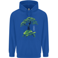 Abstract Tortoise Tree Mens 80% Cotton Hoodie Royal Blue