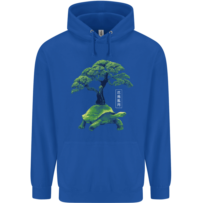 Abstract Tortoise Tree Mens 80% Cotton Hoodie Royal Blue