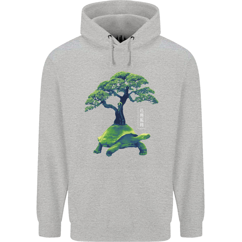 Abstract Tortoise Tree Mens 80% Cotton Hoodie Sports Grey