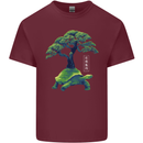 Abstract Tortoise Tree Mens Cotton T-Shirt Tee Top Maroon