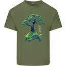 Abstract Tortoise Tree Mens Cotton T-Shirt Tee Top Military Green