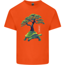 Abstract Tortoise Tree Mens Cotton T-Shirt Tee Top Orange