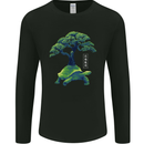 Abstract Tortoise Tree Mens Long Sleeve T-Shirt Black