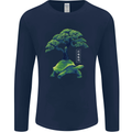 Abstract Tortoise Tree Mens Long Sleeve T-Shirt Navy Blue