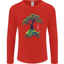 Abstract Tortoise Tree Mens Long Sleeve T-Shirt Red