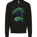 Abstract Tortoise Tree Mens Sweatshirt Jumper Black