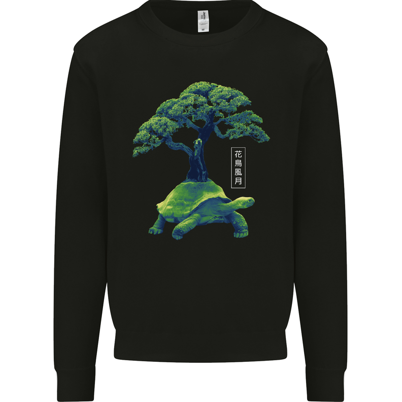 Abstract Tortoise Tree Mens Sweatshirt Jumper Black