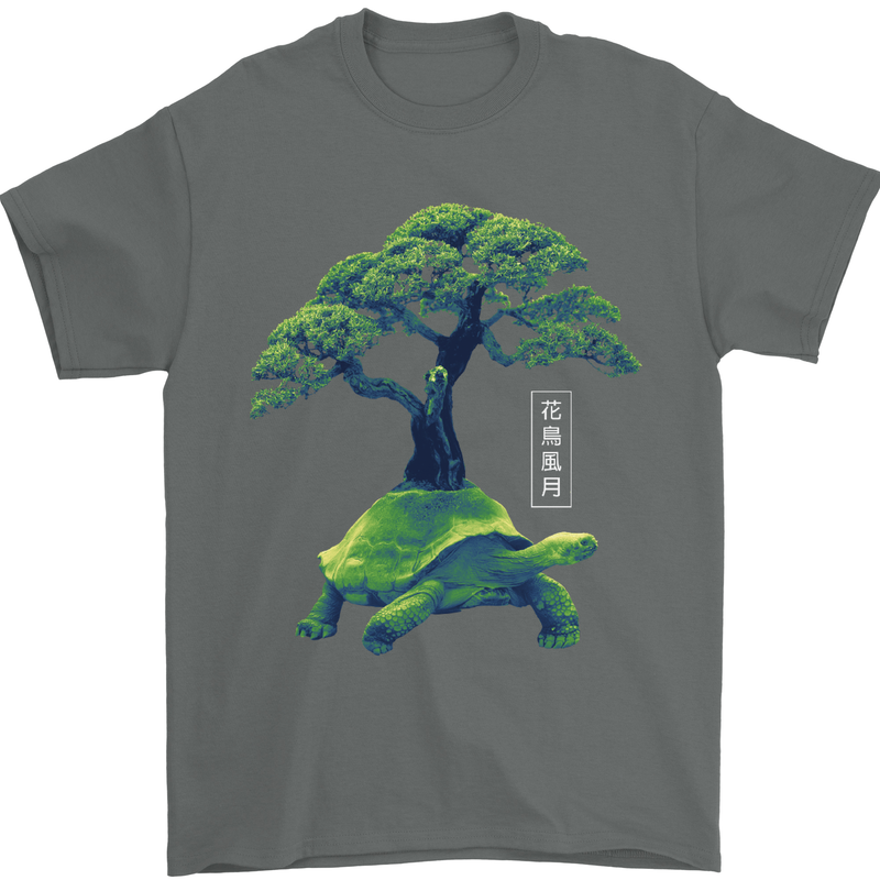 Abstract Tortoise Tree Mens T-Shirt 100% Cotton Charcoal
