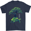 Abstract Tortoise Tree Mens T-Shirt 100% Cotton Navy Blue