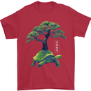 Abstract Tortoise Tree Mens T-Shirt 100% Cotton Red
