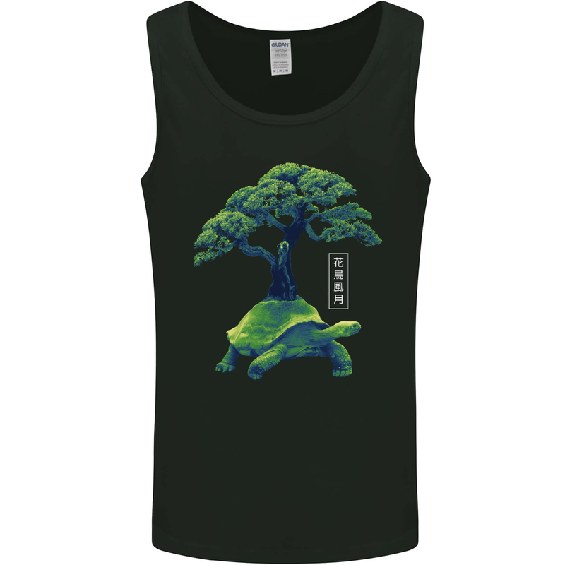 Abstract Tortoise Tree Mens Vest Tank Top Black