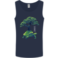 Abstract Tortoise Tree Mens Vest Tank Top Navy Blue