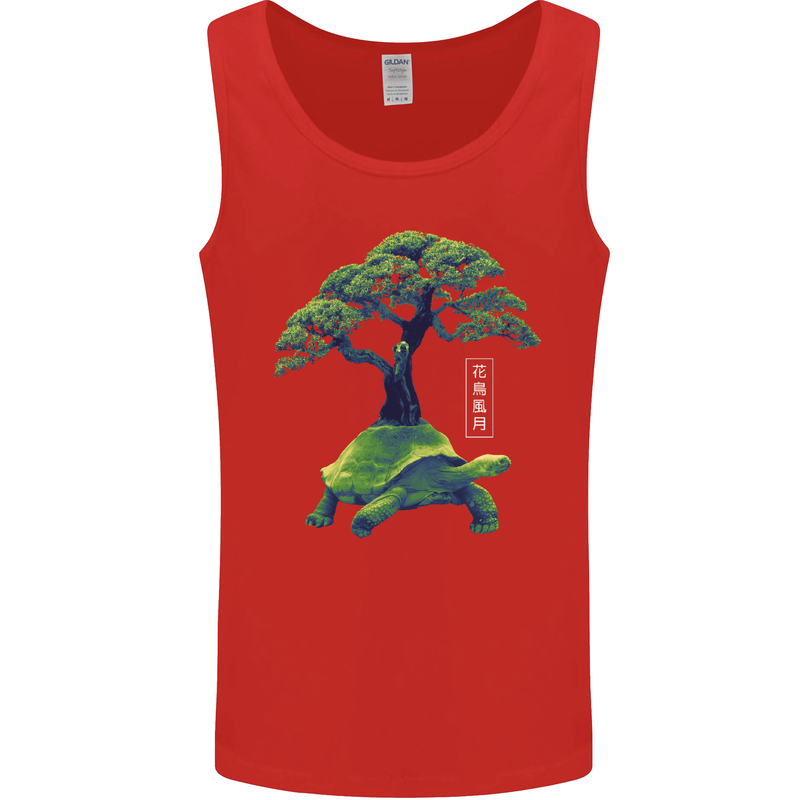 Abstract Tortoise Tree Mens Vest Tank Top Red