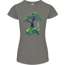 Abstract Tortoise Tree Womens Petite Cut T-Shirt Charcoal