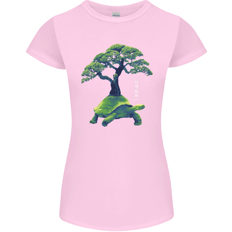 Abstract Tortoise Tree Womens Petite Cut T-Shirt Light Pink