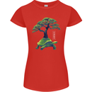 Abstract Tortoise Tree Womens Petite Cut T-Shirt Red