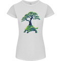 Abstract Tortoise Tree Womens Petite Cut T-Shirt White