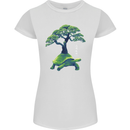 Abstract Tortoise Tree Womens Petite Cut T-Shirt White