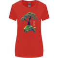 Abstract Tortoise Tree Womens Wider Cut T-Shirt Red