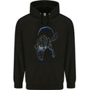 Abstract Wolf With the Moon Werewolf Lycan Childrens Kids Hoodie Black