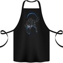 Abstract Wolf With the Moon Werewolf Lycan Cotton Apron 100% Organic Black