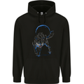 Abstract Wolf With the Moon Werewolf Lycan Mens 80% Cotton Hoodie Black