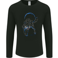Abstract Wolf With the Moon Werewolf Lycan Mens Long Sleeve T-Shirt Black
