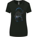 Abstract Wolf With the Moon Werewolf Lycan Womens Wider Cut T-Shirt Black