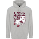 Aces High Funny Poker Weed Cannabis Pot Mens 80% Cotton Hoodie Sports Grey
