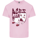 Aces High Funny Poker Weed Cannabis Pot Mens Cotton T-Shirt Tee Top Light Pink
