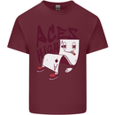 Aces High Funny Poker Weed Cannabis Pot Mens Cotton T-Shirt Tee Top Maroon