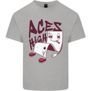 Aces High Funny Poker Weed Cannabis Pot Mens Cotton T-Shirt Tee Top Sports Grey
