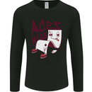Aces High Funny Poker Weed Cannabis Pot Mens Long Sleeve T-Shirt Black