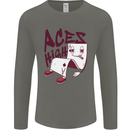 Aces High Funny Poker Weed Cannabis Pot Mens Long Sleeve T-Shirt Charcoal