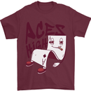 Aces High Funny Poker Weed Cannabis Pot Mens T-Shirt 100% Cotton Maroon