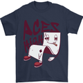 Aces High Funny Poker Weed Cannabis Pot Mens T-Shirt 100% Cotton Navy Blue
