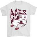Aces High Funny Poker Weed Cannabis Pot Mens T-Shirt 100% Cotton White
