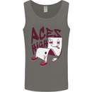 Aces High Funny Poker Weed Cannabis Pot Mens Vest Tank Top Charcoal