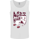 Aces High Funny Poker Weed Cannabis Pot Mens Vest Tank Top White