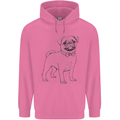 Adorable Pug Mens 80% Cotton Hoodie Azelea