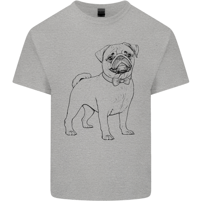 Adorable Pug Mens Cotton T-Shirt Tee Top Sports Grey