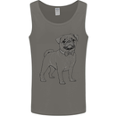 Adorable Pug Mens Vest Tank Top Charcoal