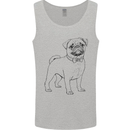 Adorable Pug Mens Vest Tank Top Sports Grey