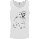 Adorable Pug Mens Vest Tank Top White