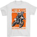 Adrenaline Dirt Motocross MotoX Dirt Bike Mens T-Shirt 100% Cotton White
