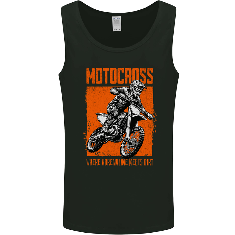 Adrenaline Dirt Motocross MotoX Dirt Bike Mens Vest Tank Top Black