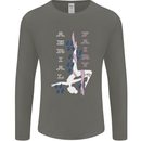 Aerial Fairy Silks Gymnastics Acrobatics Mens Long Sleeve T-Shirt Charcoal