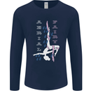 Aerial Fairy Silks Gymnastics Acrobatics Mens Long Sleeve T-Shirt Navy Blue