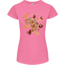 Africa Wildlife Map Giraffe Rhino Ape Elephant Lion Womens Petite Cut T-Shirt Azalea