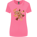 Africa Wildlife Map Giraffe Rhino Ape Elephant Lion Womens Wider Cut T-Shirt Azalea
